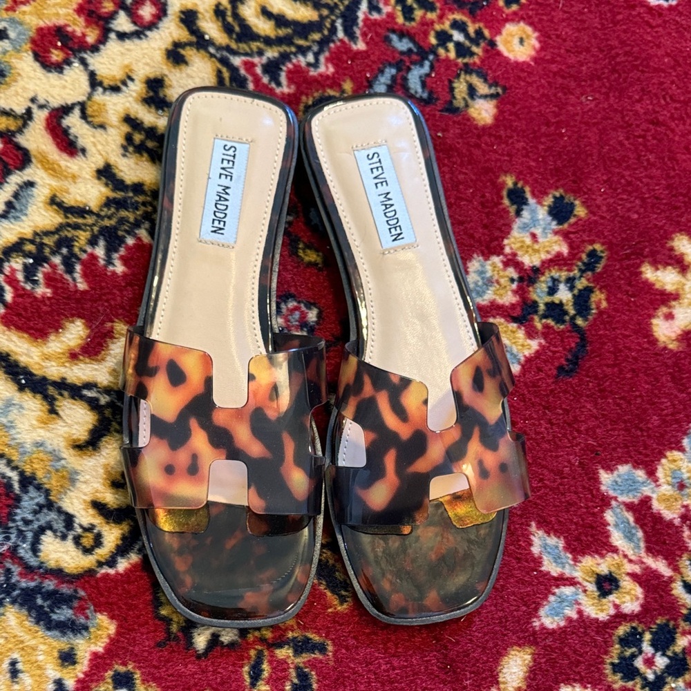 STEVE MADDEN Women's Haydn Tortoise Slide Sandals size 7.5